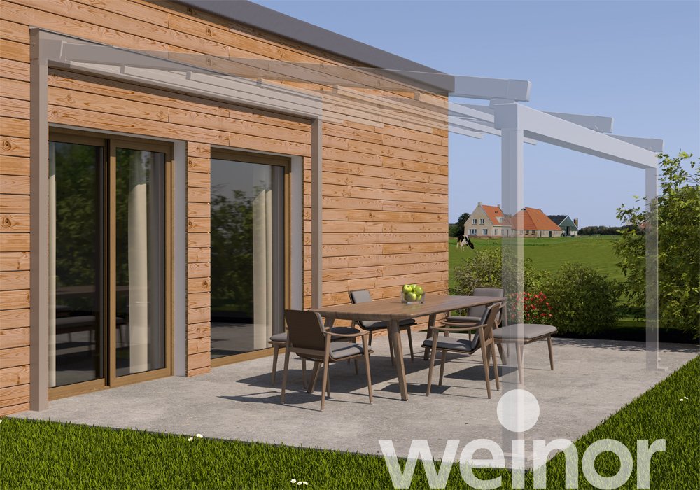 Supporting Wall Connection Frame and weinor PergoTex II with weinor PergoTex II